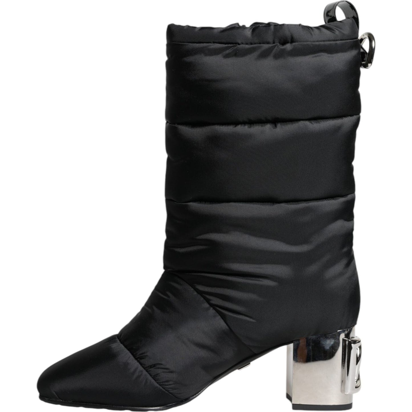 Dolce & Gabbana Black Padded DG Logo Heels Boots Shoes Dolce & Gabbana