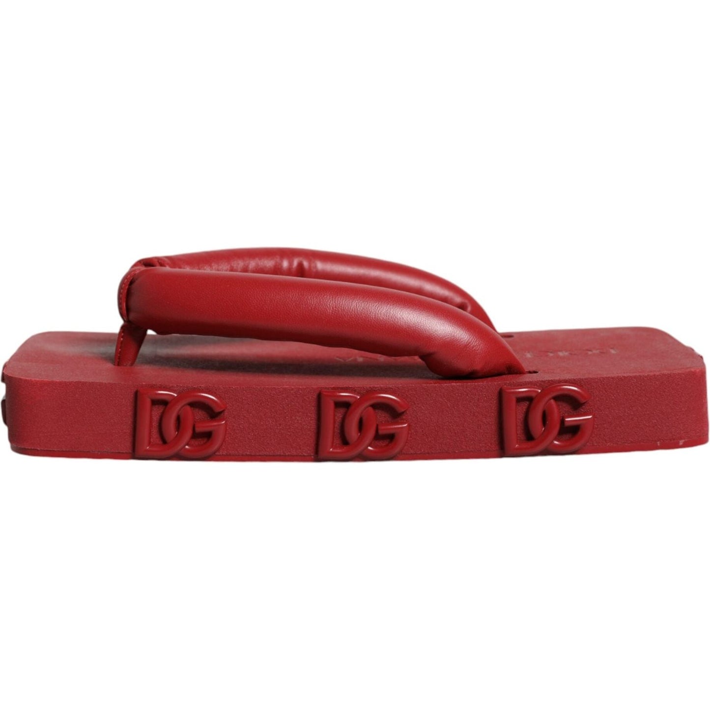 Dolce & Gabbana Red Rubber Slides Sandals Flip Flops Shoes Dolce & Gabbana