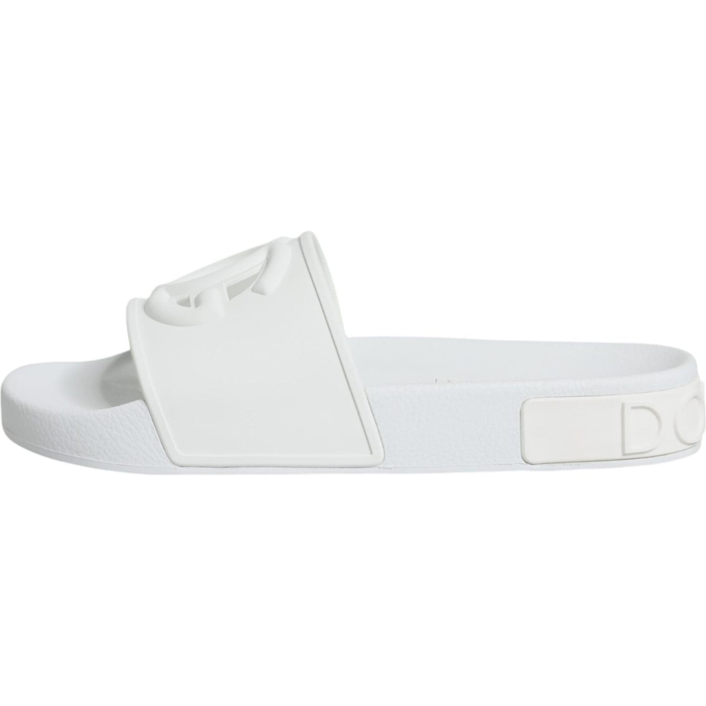 Dolce & Gabbana White Rubber Slides Sandals Beachwear Shoes Dolce & Gabbana