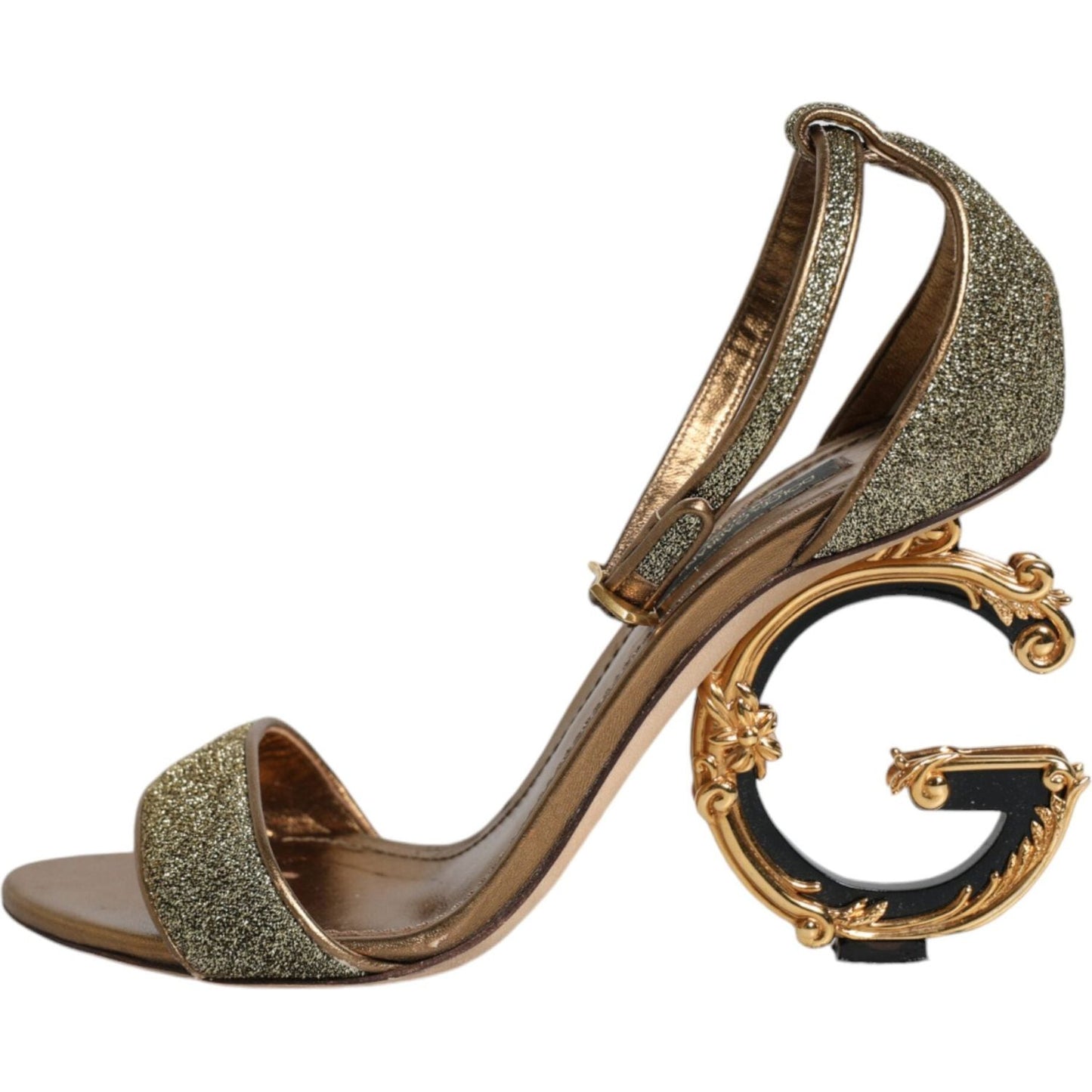 Dolce & Gabbana Gold Lurex Ankle Strap Heel Sandals Shoes Dolce & Gabbana