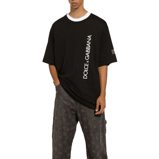 Dolce & Gabbana Black Cotton T-Shirt Dolce & Gabbana