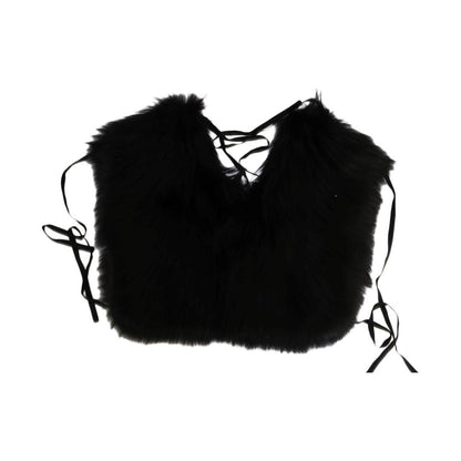 Dolce & Gabbana Black Silver Fox Fur Scarf