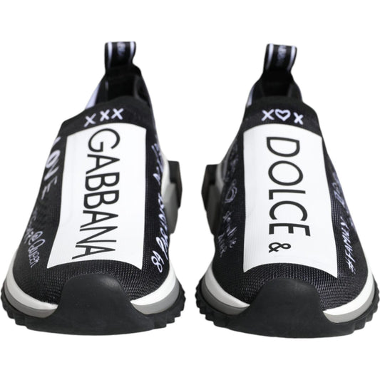 Dolce & Gabbana Black White Sorrento Low Top Sneakers Shoes Dolce & Gabbana