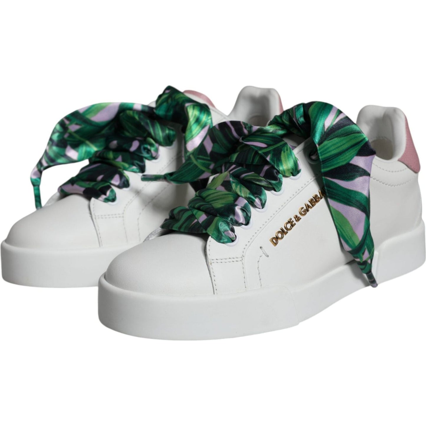 Dolce & Gabbana White Leather Portofino Low Top Sneakers Shoes Dolce & Gabbana