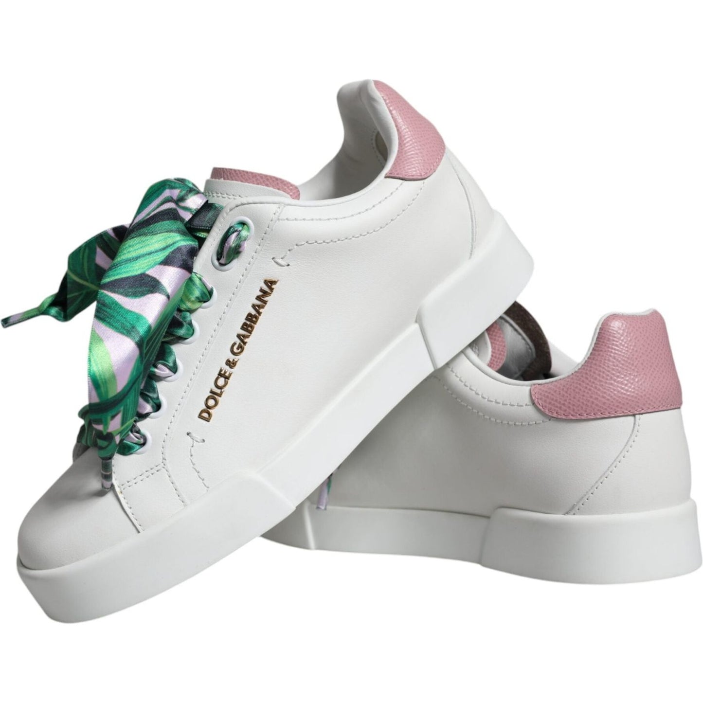 Dolce & Gabbana White Leather Portofino Low Top Sneakers Shoes Dolce & Gabbana