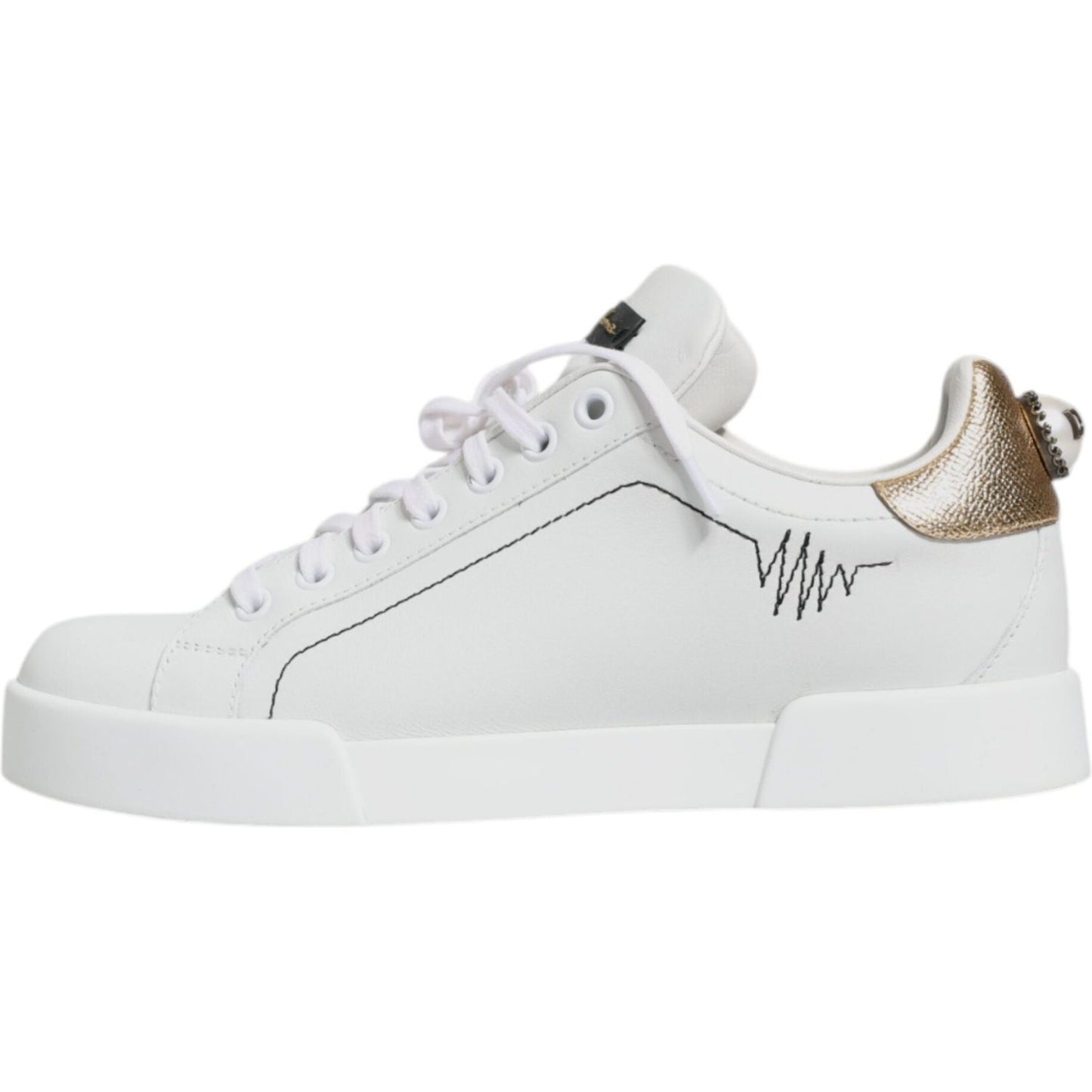 Dolce & Gabbana White Leather Portofino Low Top Sneaker Shoes Dolce & Gabbana