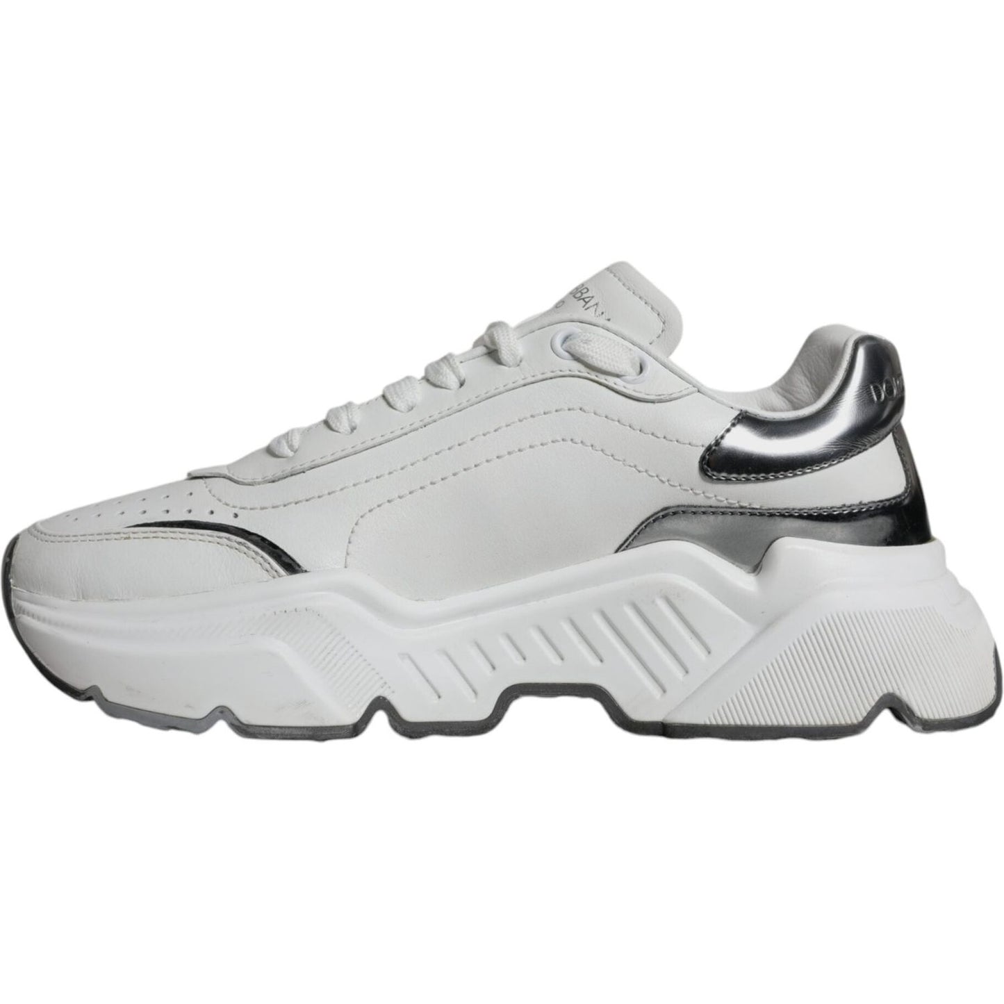 Dolce & Gabbana Silver White Daymaster Low Top Sneakers Shoes Dolce & Gabbana