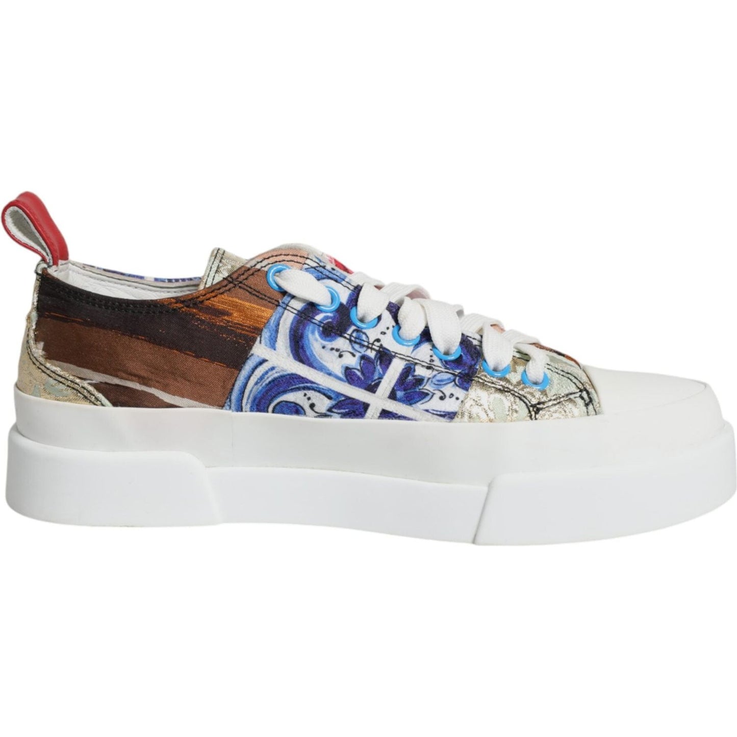 Dolce & Gabbana Multicolor Patchwork Low Top Sneakers Shoes Dolce & Gabbana