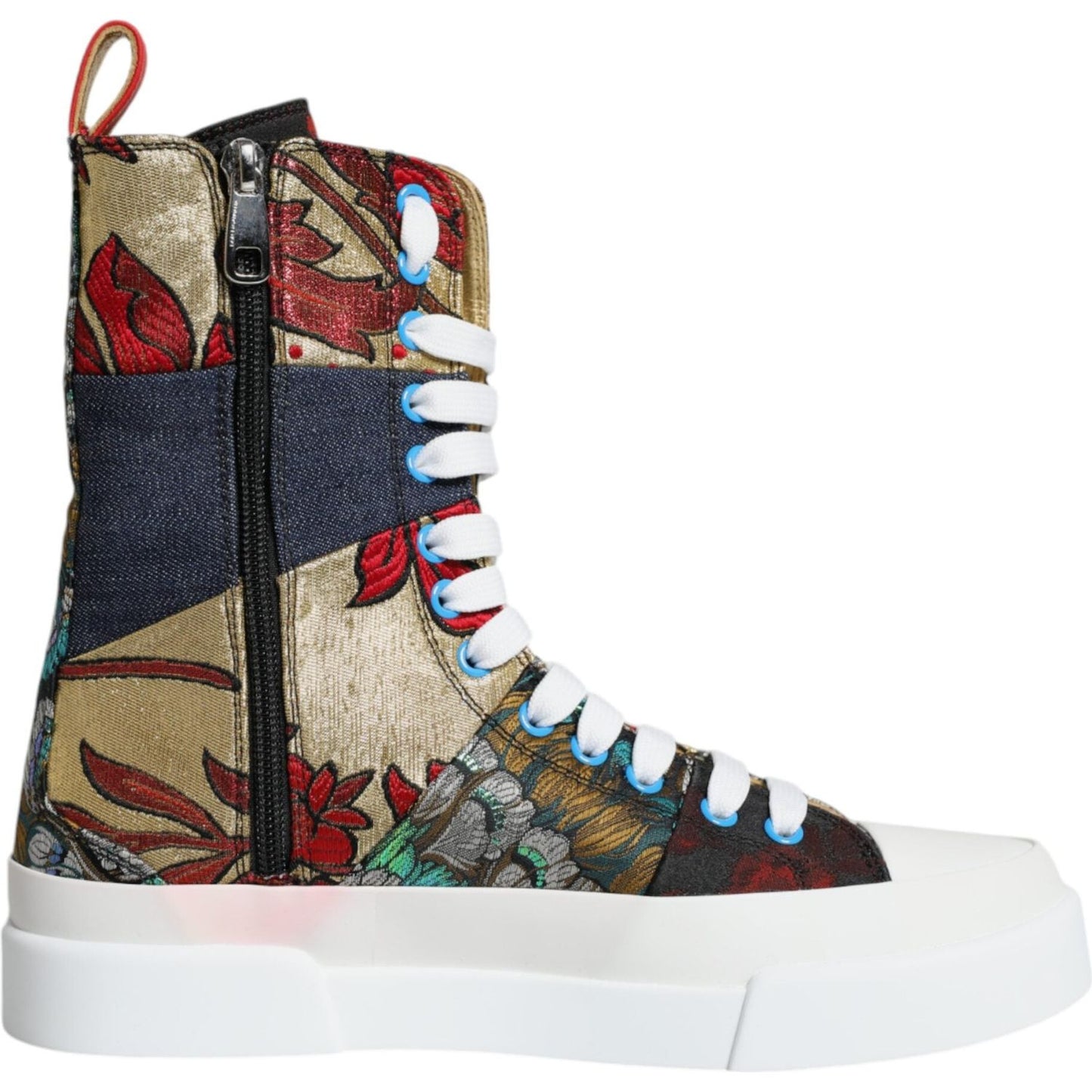 Dolce & Gabbana Multicolor Patchwork Logo High Top Sneakers Shoes Dolce & Gabbana