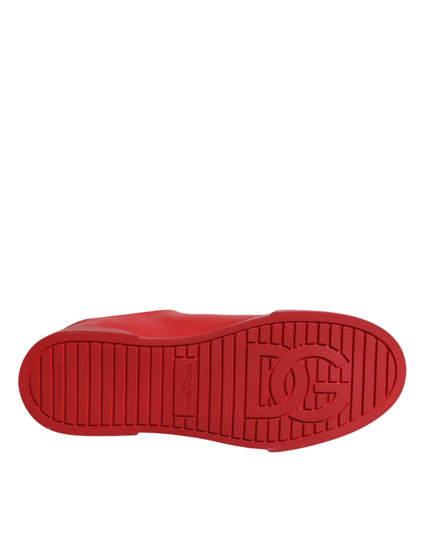 Dolce & Gabbana Red Leather Low Top Women Sneakers Shoes Dolce & Gabbana