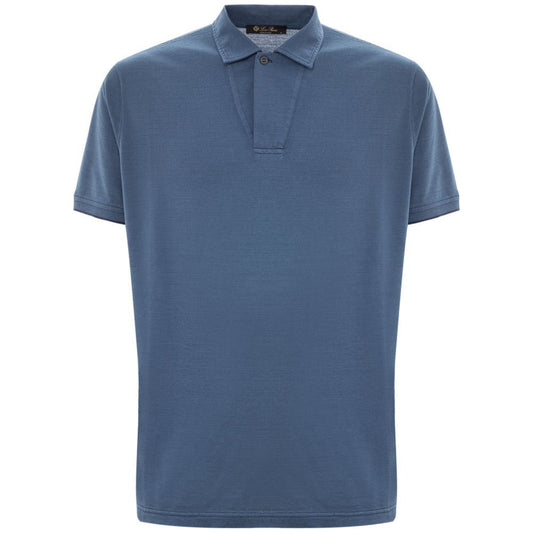 Loro Piana Light Blue Cotton Polo Shirt Loro Piana