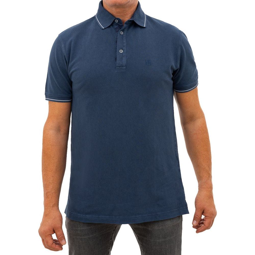 Corneliani Navy Blue Cotton Polo Shirt Corneliani