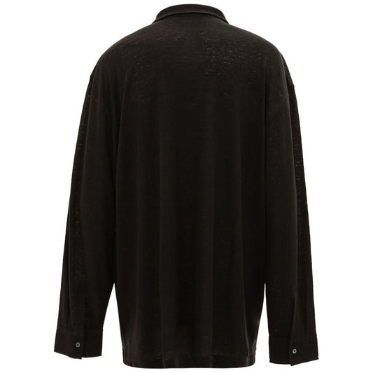 Corneliani Black Linen Shirt Corneliani