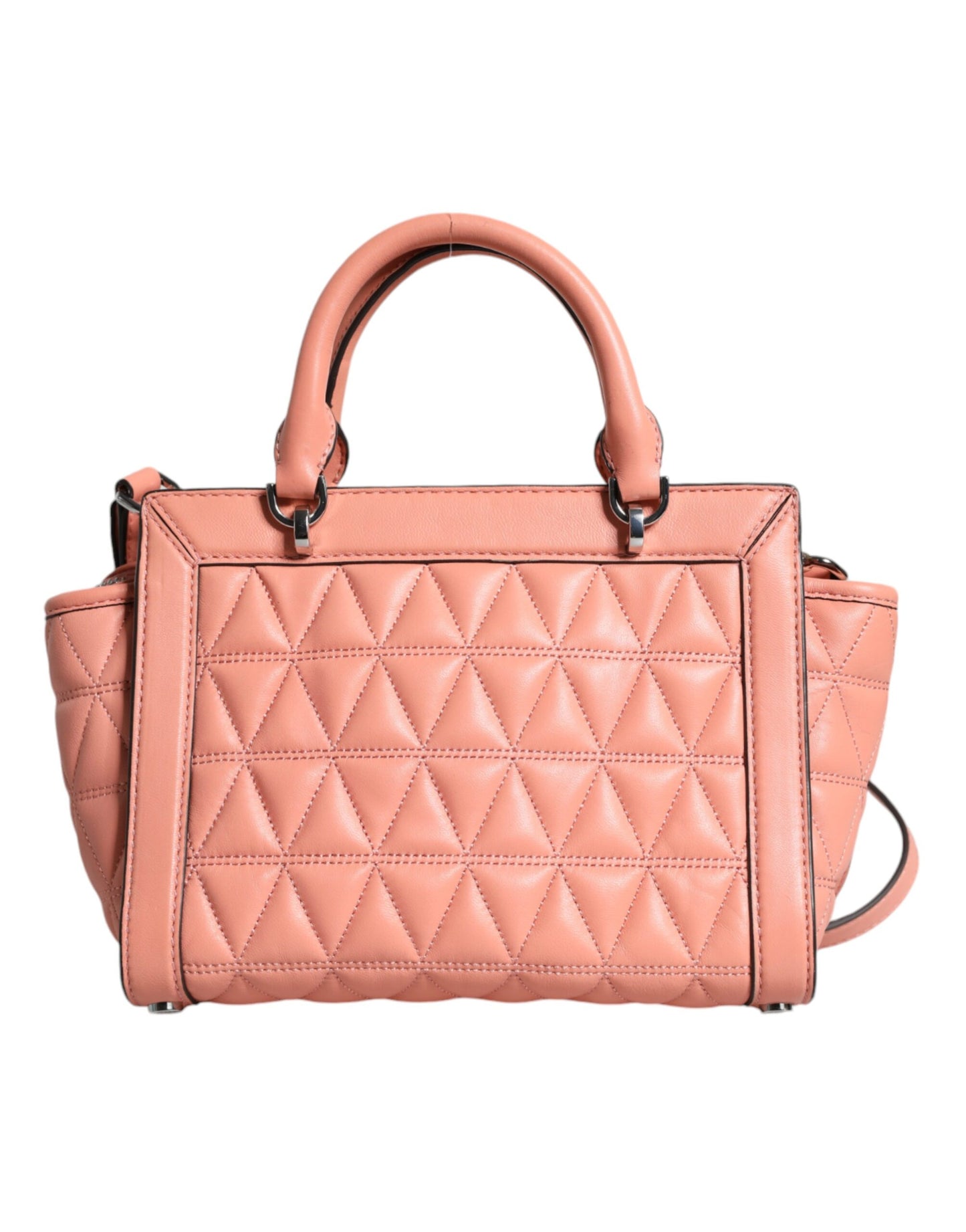 Michael Kors Peach Quilted Leather Logo Crossbody VIVIANNE Messenger Bag Michael Kors