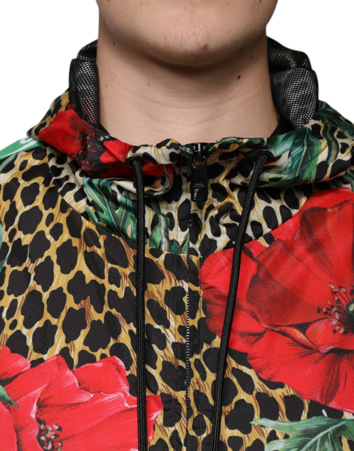 Dolce & Gabbana Multicolor Leopard Floral Hooded Jacket Dolce & Gabbana