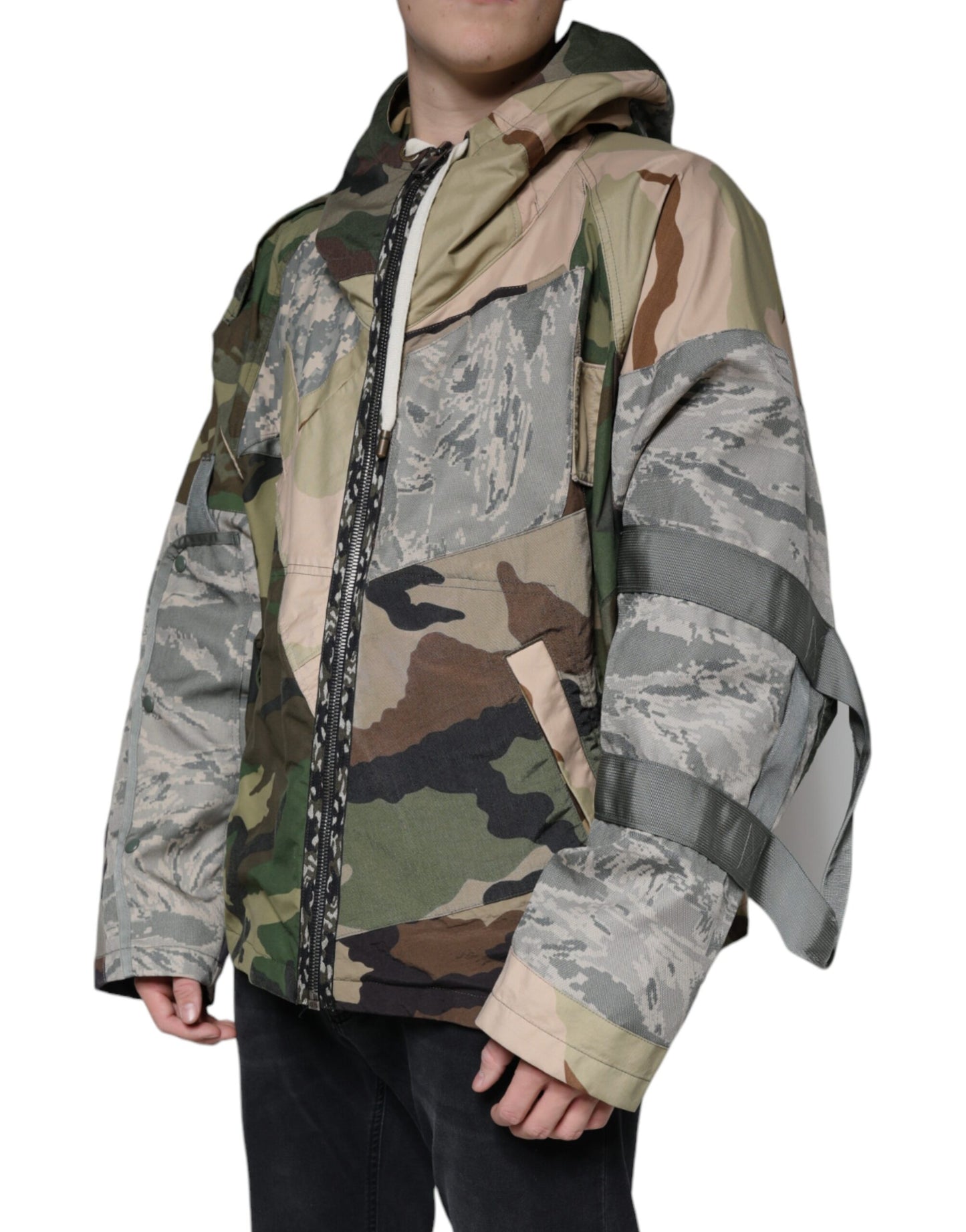 Dolce & Gabbana Multicolor Camouflage Full Zip Hooded Jacket Dolce & Gabbana