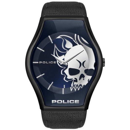 Police Black Leather Watch Police