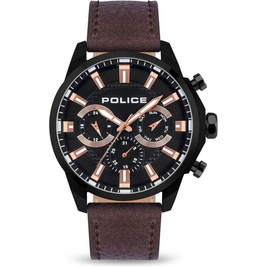 Police Red Leather Watch Police