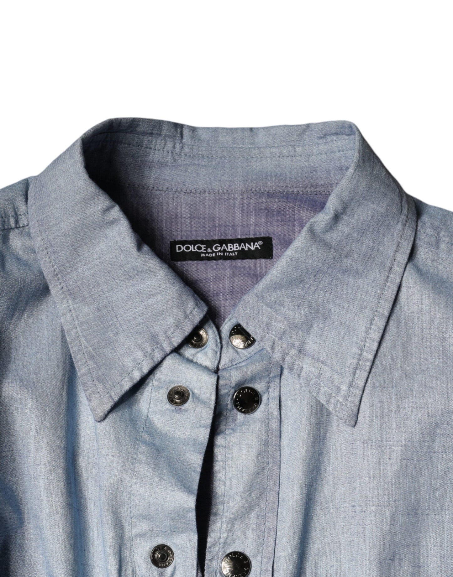 Dolce & Gabbana Light Blue Cotton Button Down Casual Shirt Dolce & Gabbana