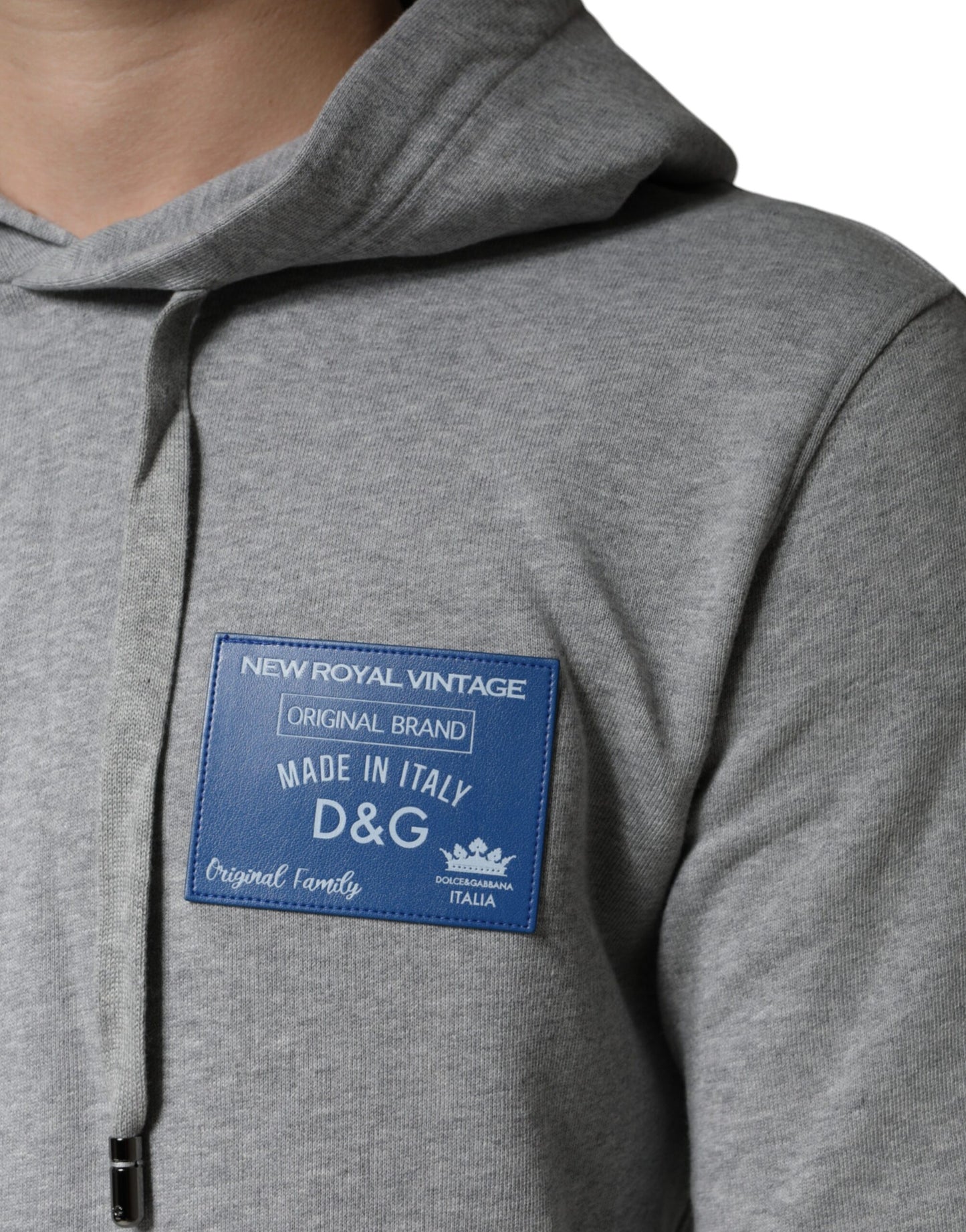 Dolce & Gabbana Gray Cotton Logo Hooded Sweatshirt Sweater Dolce & Gabbana