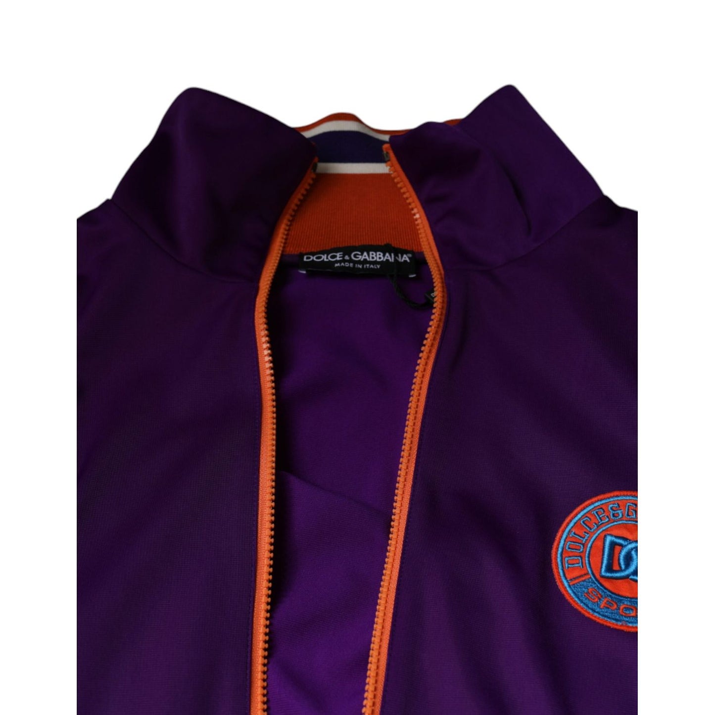 Dolce & Gabbana Purple Polyester Full Zip Long Sleeve Sweater Dolce & Gabbana