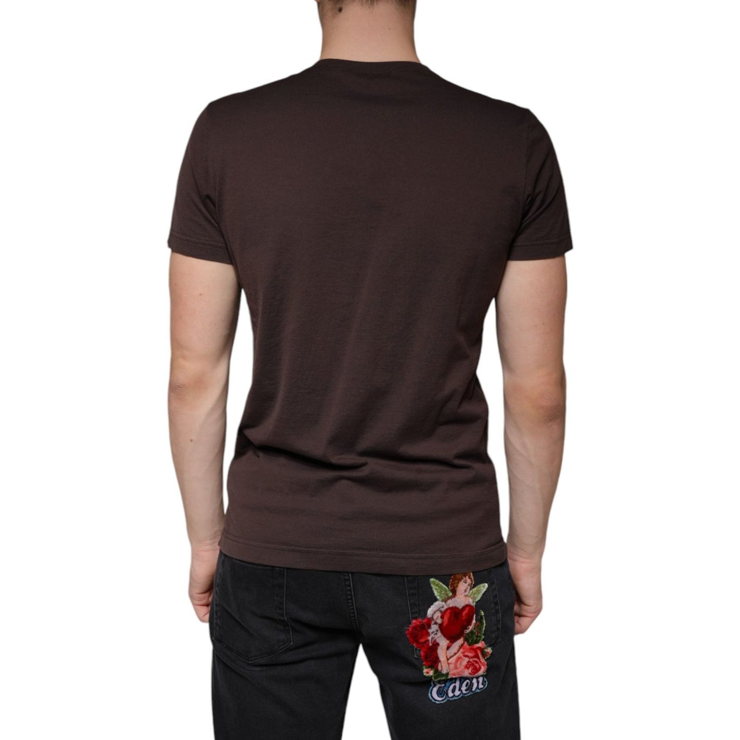 Dolce & Gabbana Brown New Year 2015 Cotton Crew Neck T-shirt