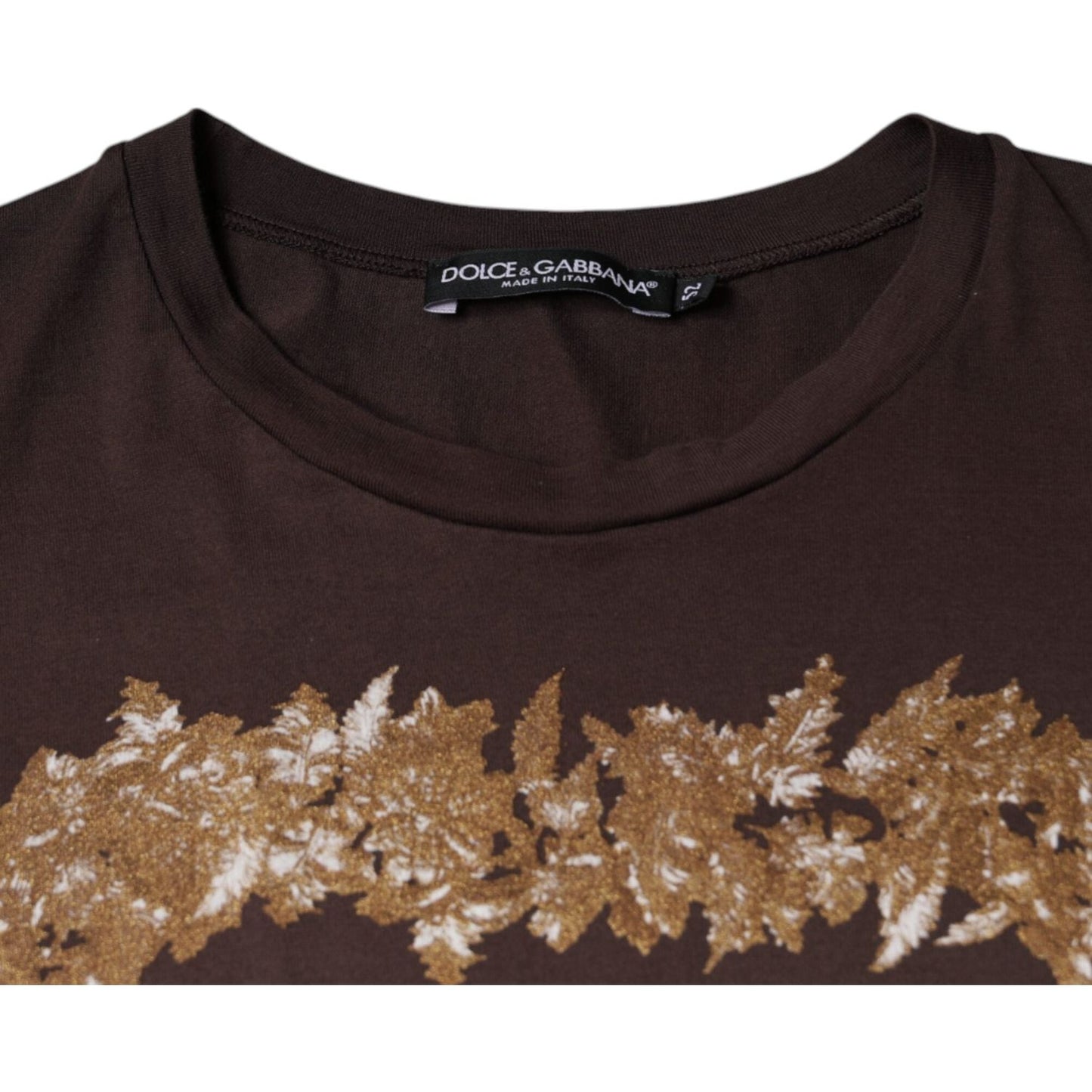 Dolce & Gabbana Brown New Year 2015 Cotton Crew Neck T-shirt