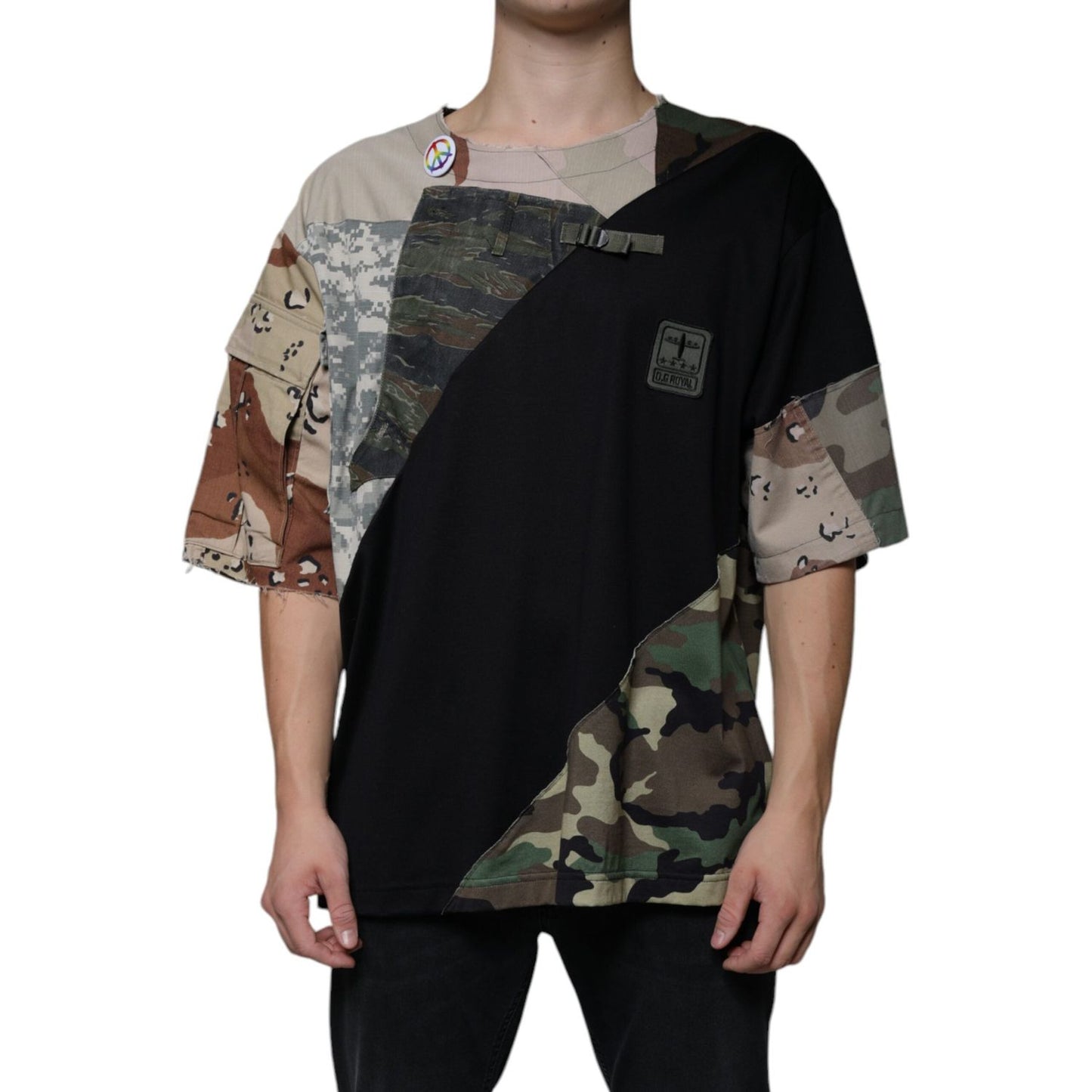 Dolce & Gabbana Multicolor Camouflage Cotton Round Neck T-shirt