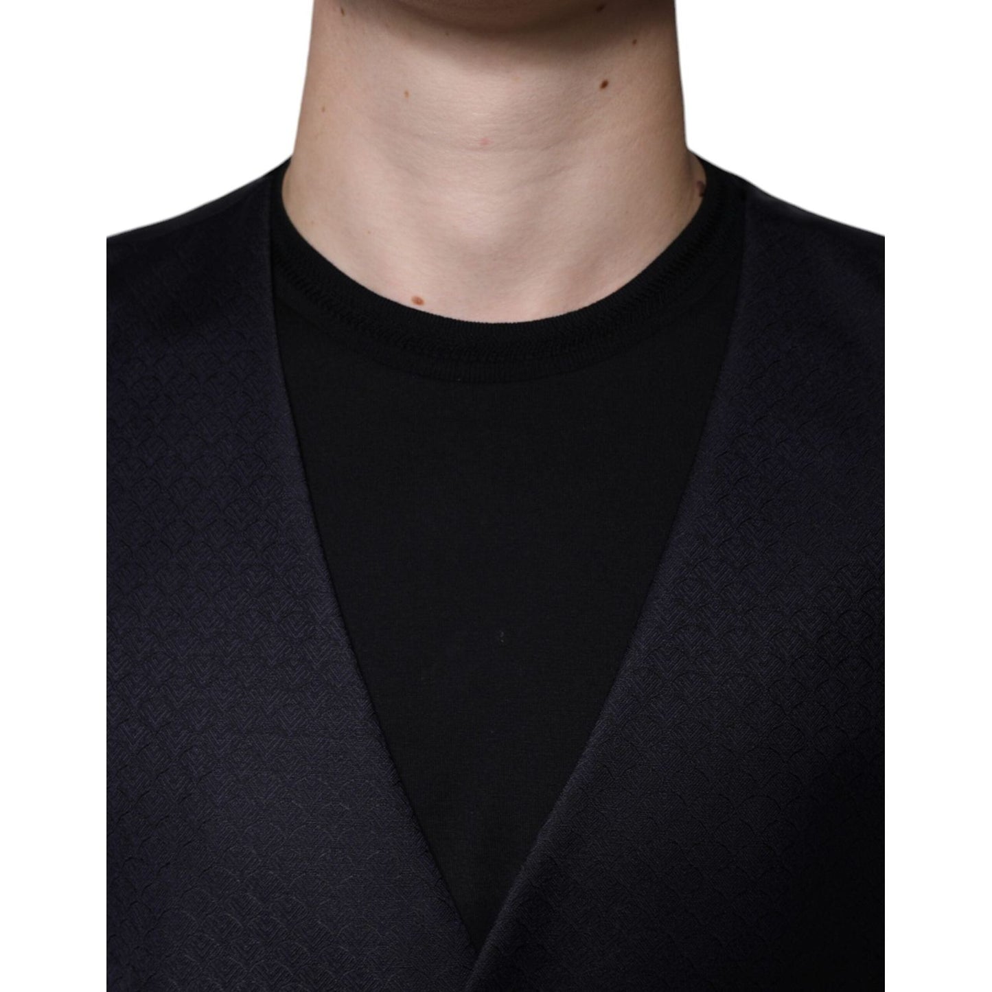 Dolce & Gabbana Black Wool Waistcoat Dress Formal Vest