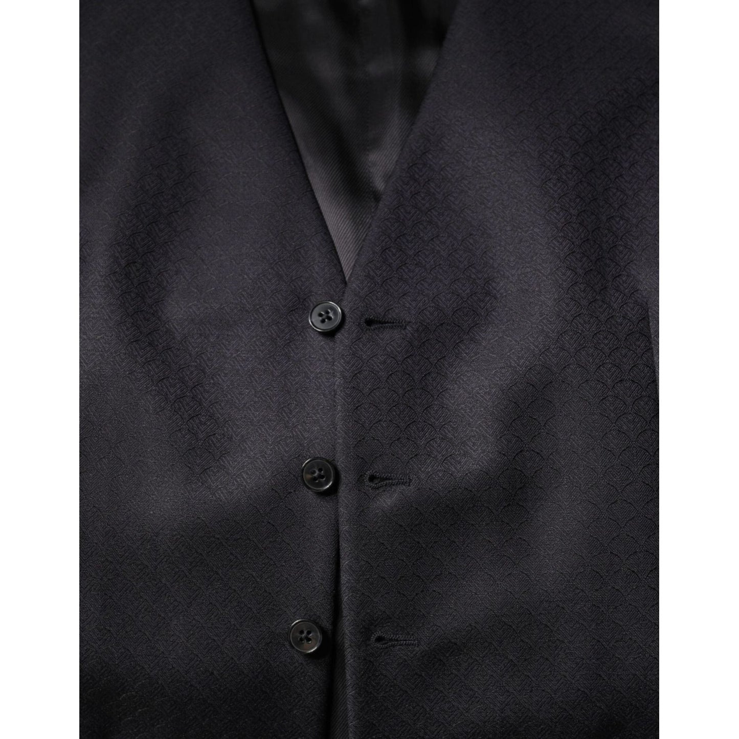 Dolce & Gabbana Black Wool Waistcoat Dress Formal Vest