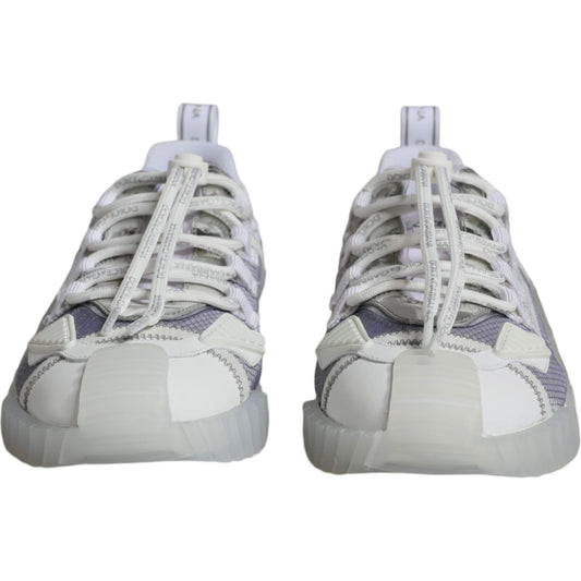 Dolce & Gabbana White Silver Low Top NS1 Sneakers Shoes Dolce & Gabbana