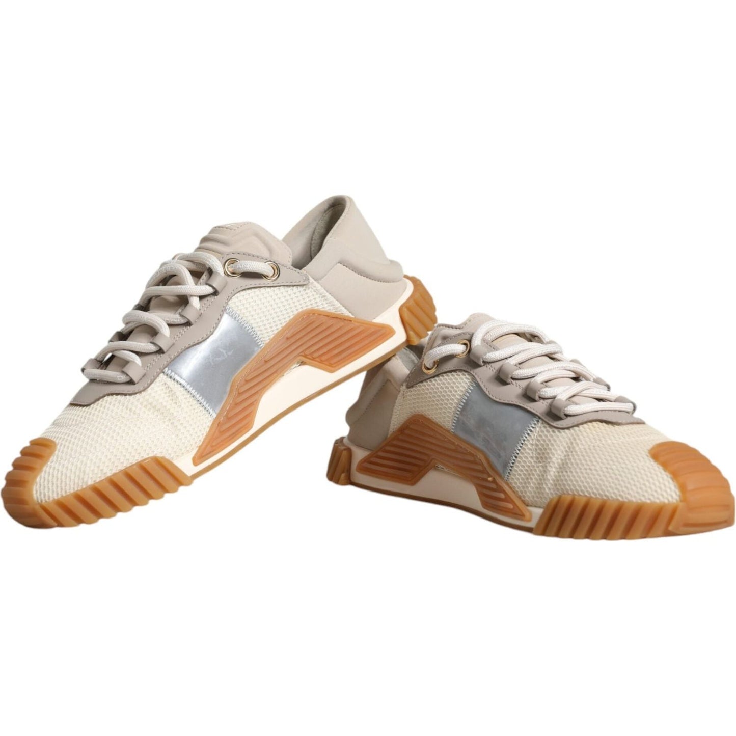 Dolce & Gabbana Beige Lace Up Low Top NS1 Sneakers Shoes Dolce & Gabbana