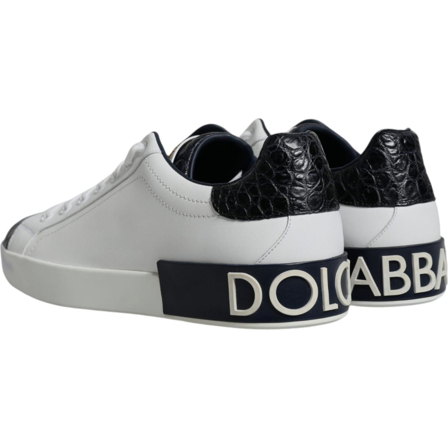 Dolce & Gabbana White Leather Logo Portofino Sneaker Shoes Dolce & Gabbana