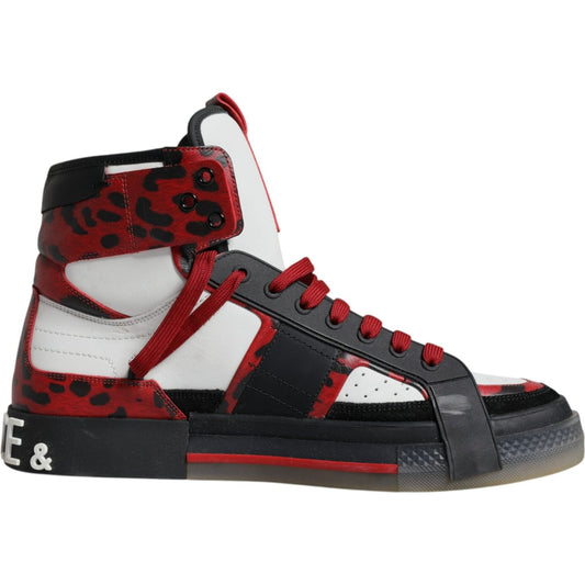 Dolce & Gabbana Multicolor Leather High Top Sneakers Shoes