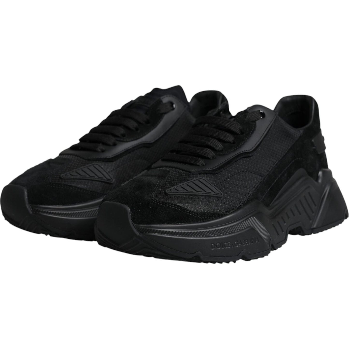 Dolce & Gabbana Black Leather Daymaster Low Top Sneakers Shoes Dolce & Gabbana