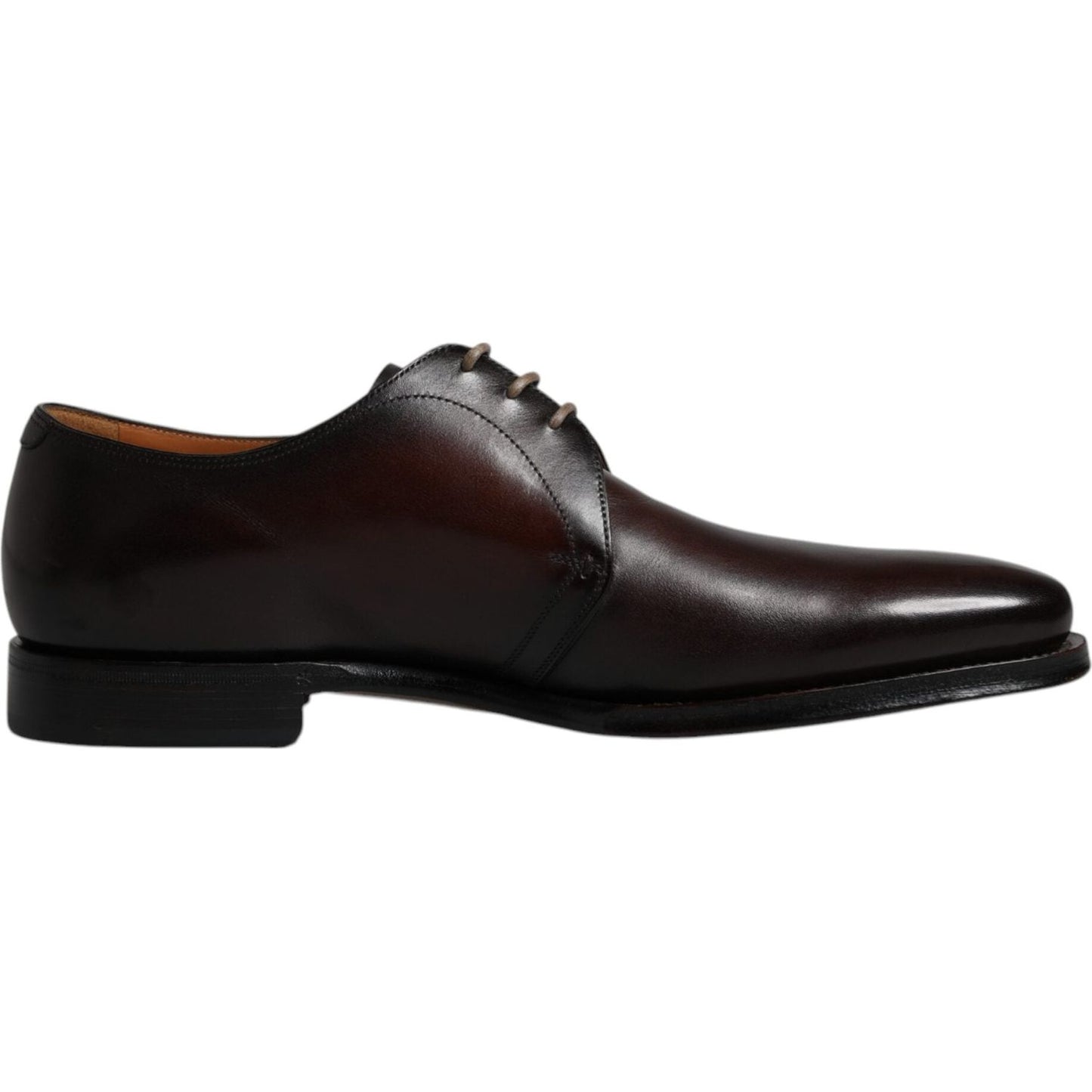 Dolce & Gabbana Black Leather Lace Up Men Derby Formal Shoes Dolce & Gabbana