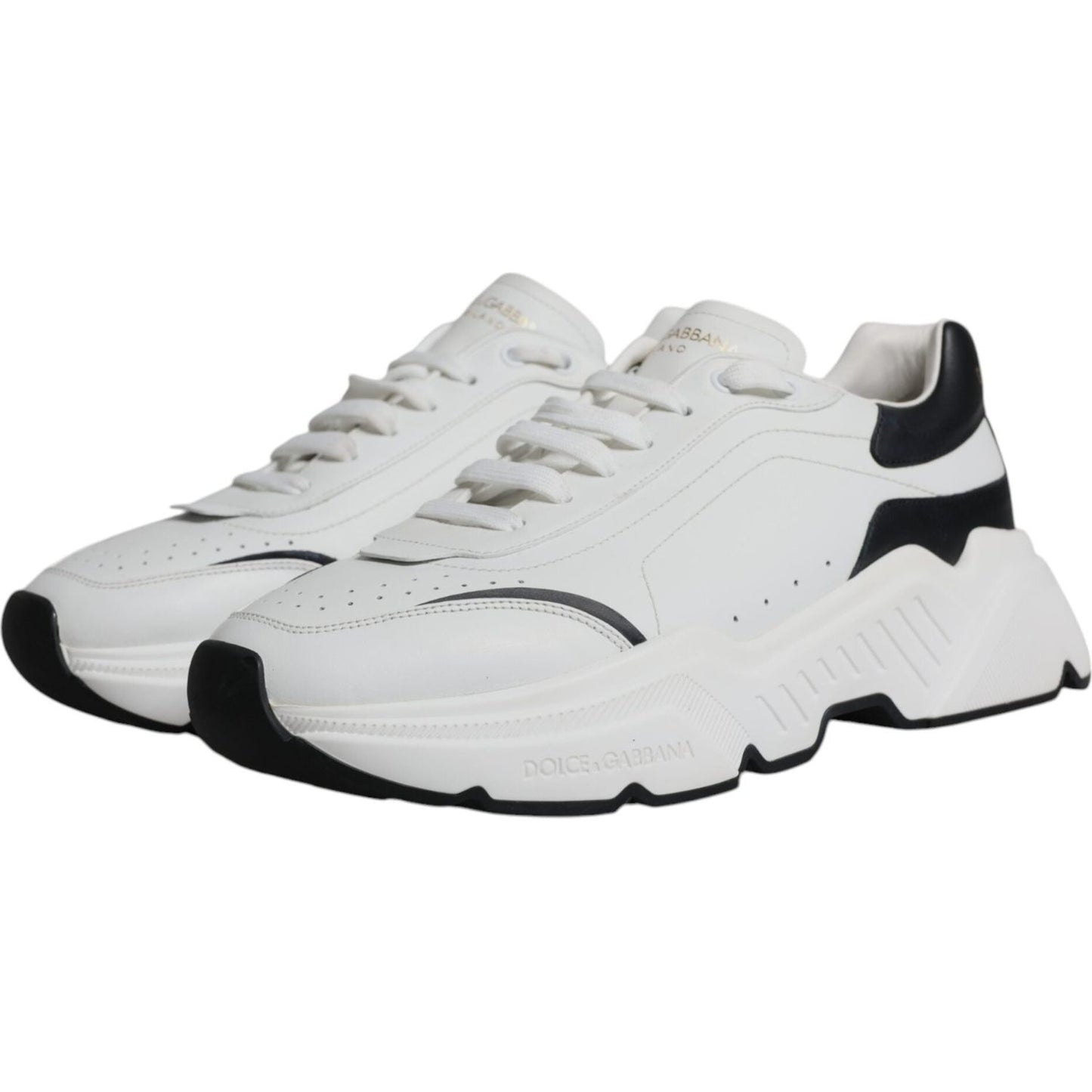 Dolce & Gabbana White Black DAYMASTER Leather Sneakers Shoes Dolce & Gabbana