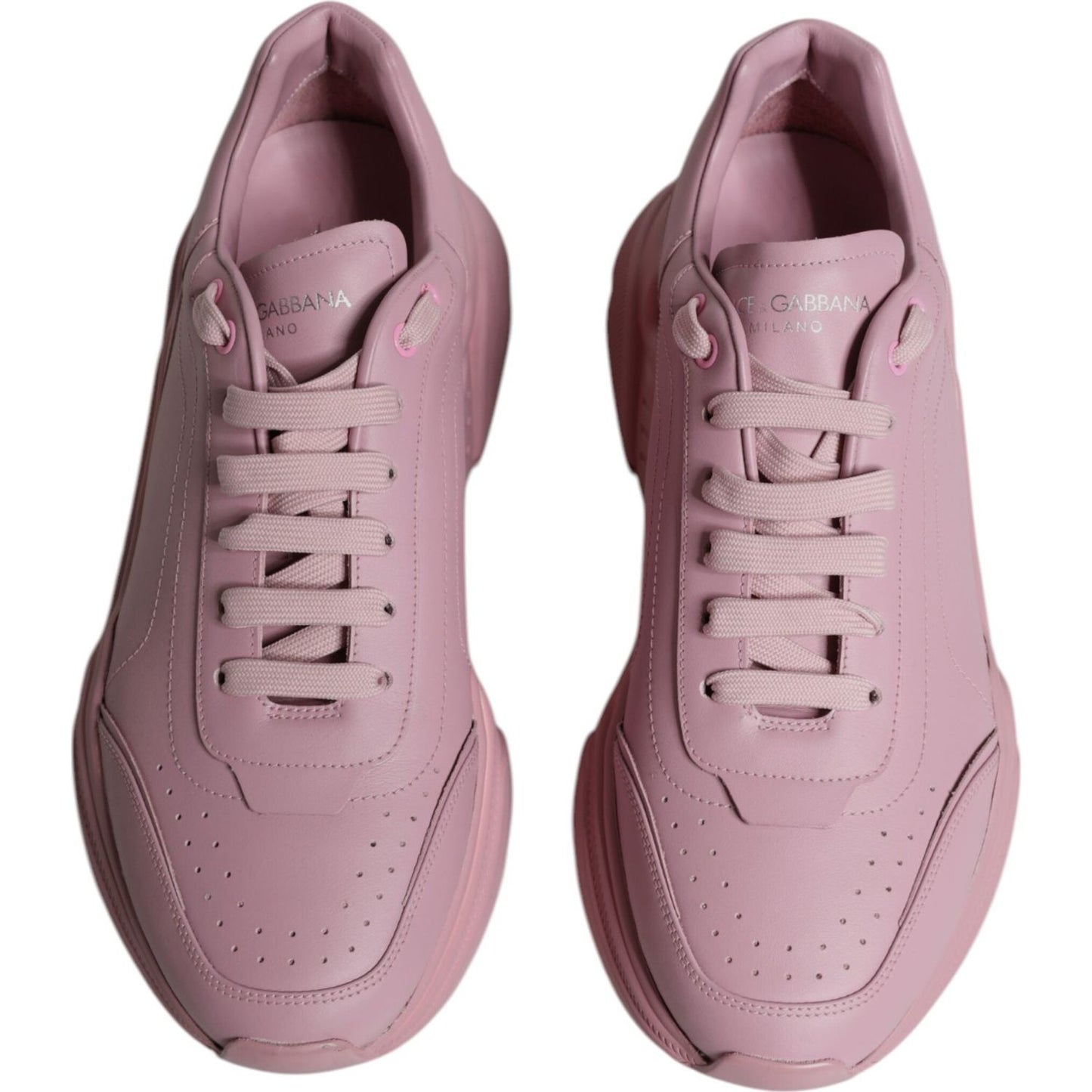 Dolce & Gabbana Pink Leather Daymaster Low Top Sneakers Shoes Dolce & Gabbana