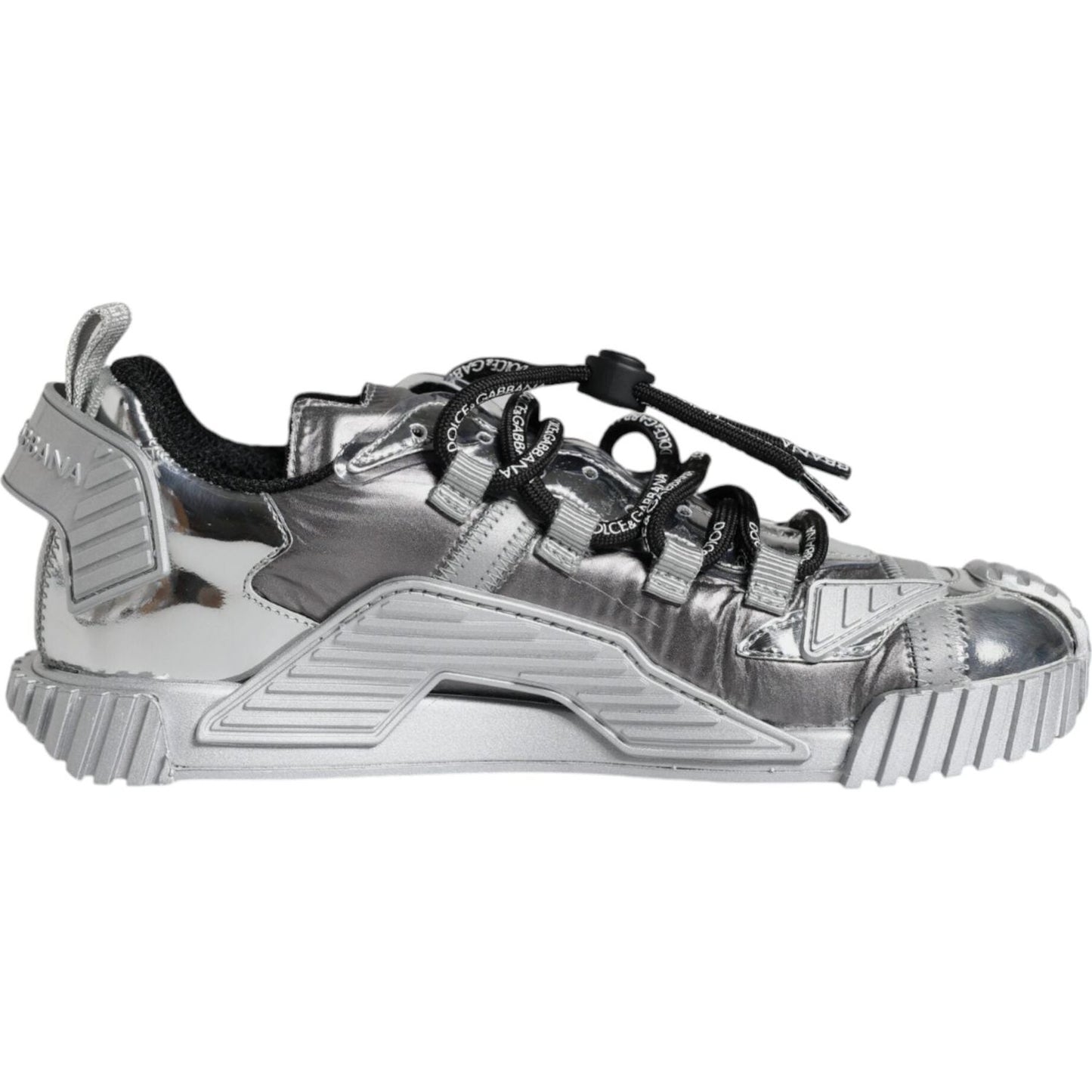 Dolce & Gabbana Silver Polyester NS1 Low Top Sneakers Shoes Dolce & Gabbana