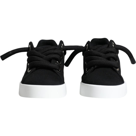 Dolce & Gabbana Black Portofino Low Top Sneakers Shoes Dolce & Gabbana