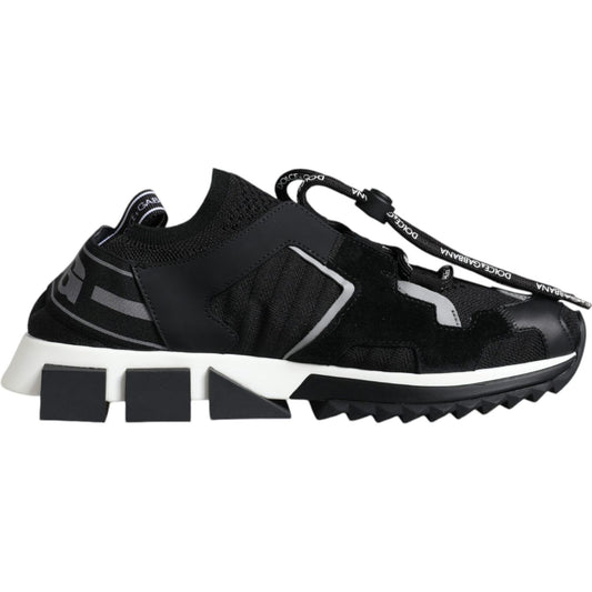 Dolce & Gabbana Black Mesh Sorrento Trekking Sneakers Shoes