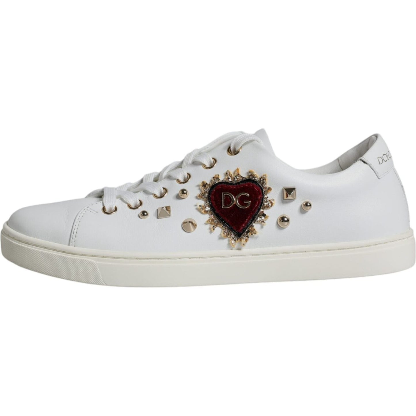 Dolce & Gabbana White Portofino Sacred Heart Sneakers Shoes Dolce & Gabbana