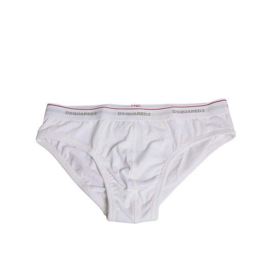 Dsquared² White Cotton Stretch Women Mid Waist Panty Underwear Dsquared²