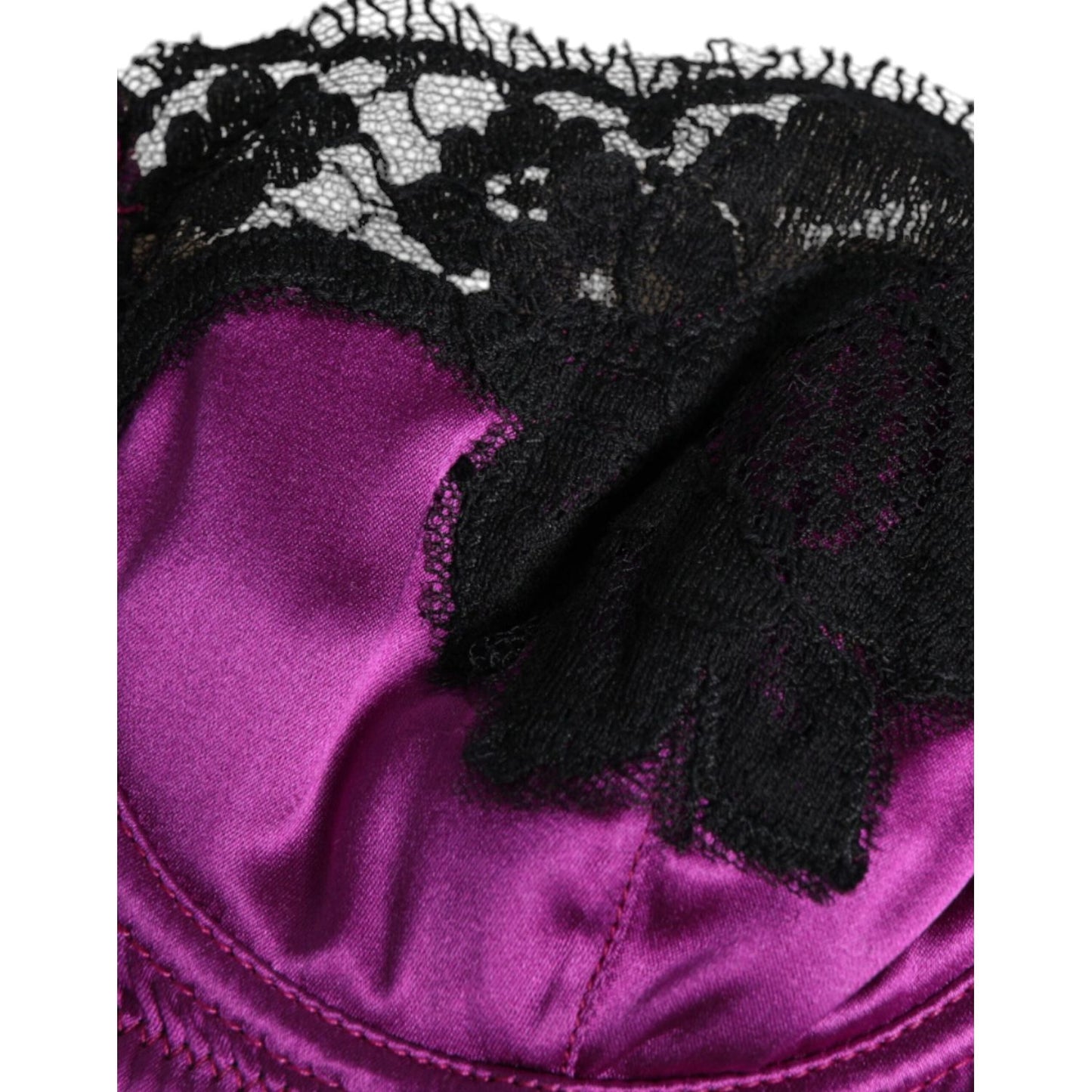 Dolce & Gabbana Purple Silk Underwired Balconette Bra Underwear Dolce & Gabbana