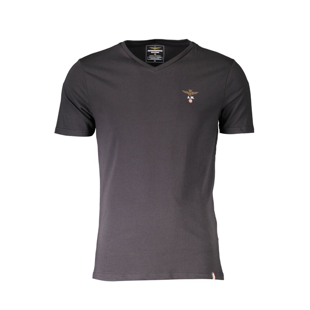 Aeronautica Militare Black Cotton T-Shirt Aeronautica Militare