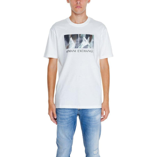 Armani Exchange White Cotton T-Shirt Armani Exchange