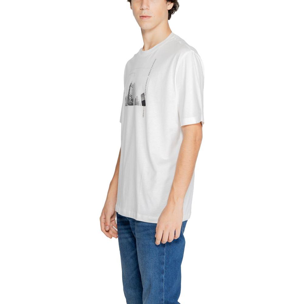 Armani Exchange White Cotton T-Shirt Armani Exchange