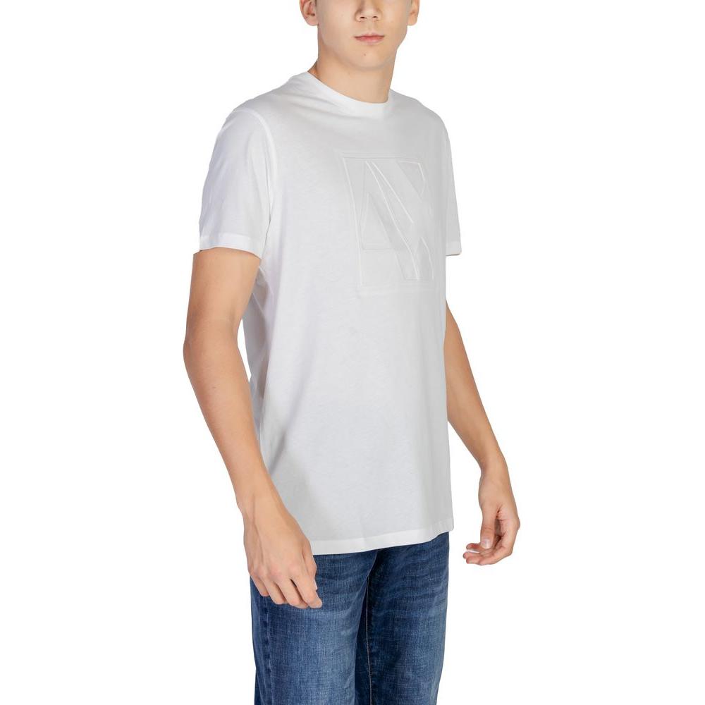 Armani Exchange Cream Cotton T-Shirt Armani Exchange