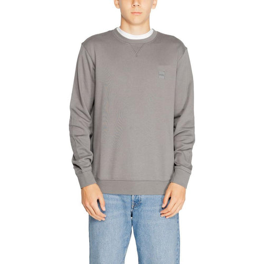 Hugo Boss Gray Cotton Sweater Hugo Boss