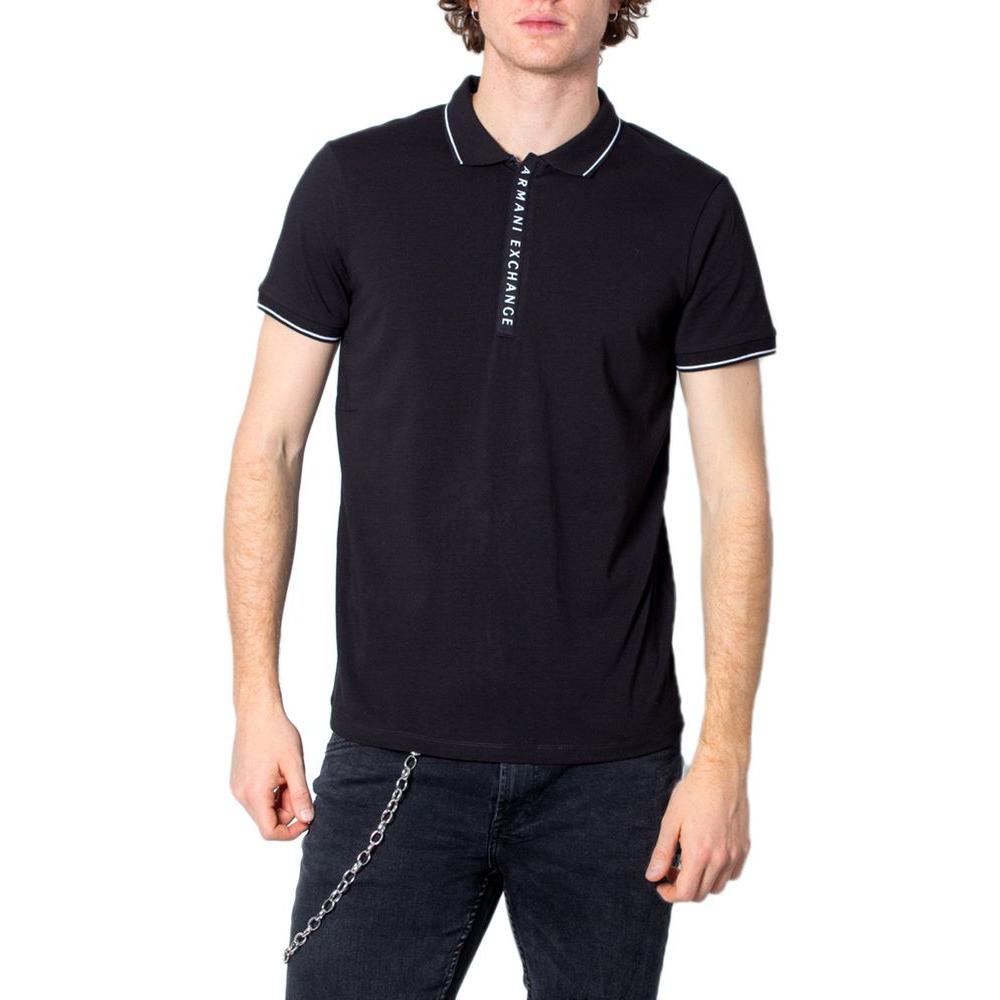 Armani Exchange Black Cotton Polo Shirt Armani Exchange